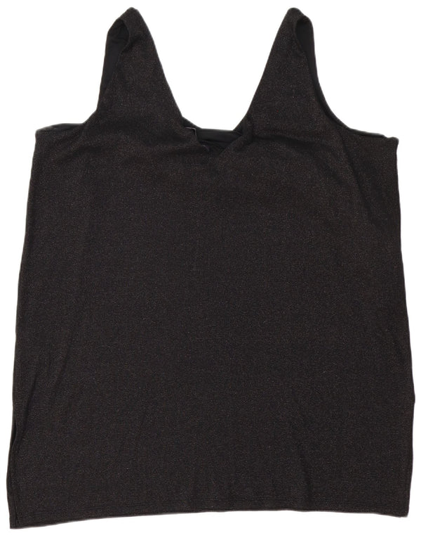 Marks & Spencer ženska haljina tunika bez rukava UK 24 4XL crni poliester