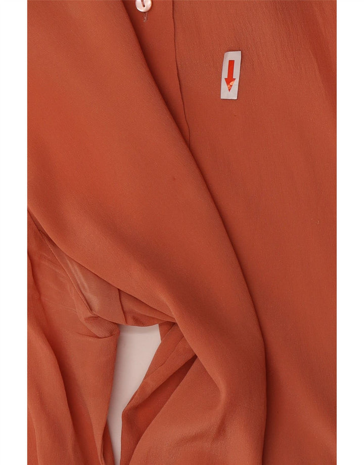 Vintage ženska košulja s prednjom kravatom IT 44 srednje narančasta