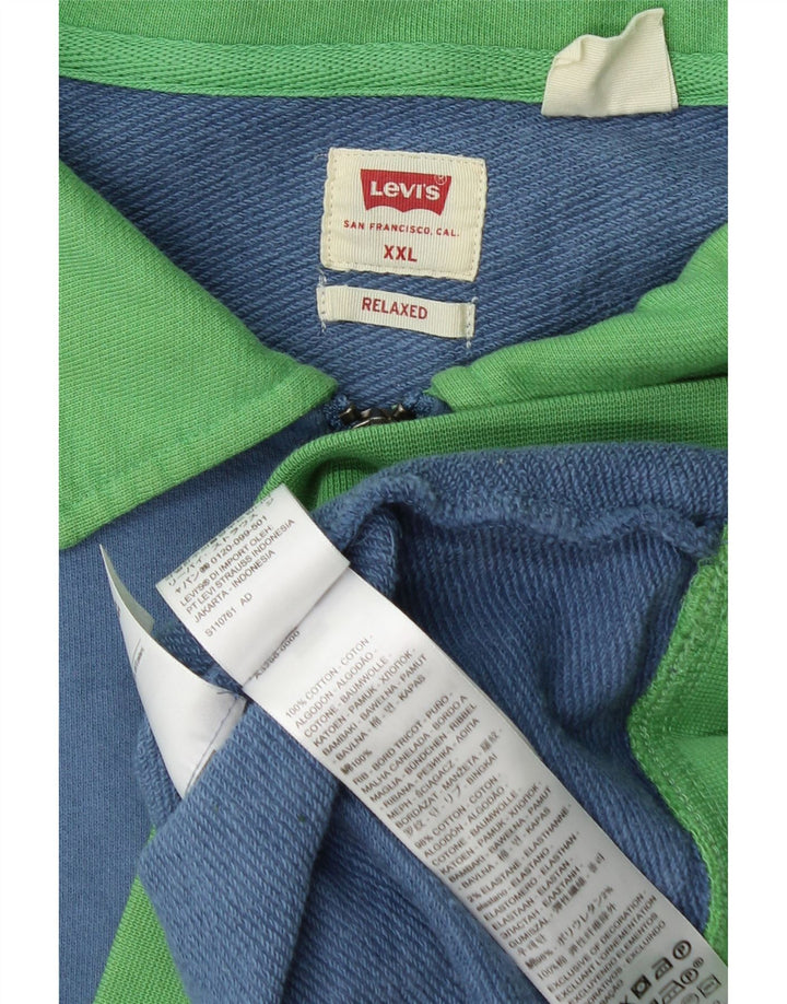 LEVI'S muška majica s opuštenim polo izrezom 2XL plave boje