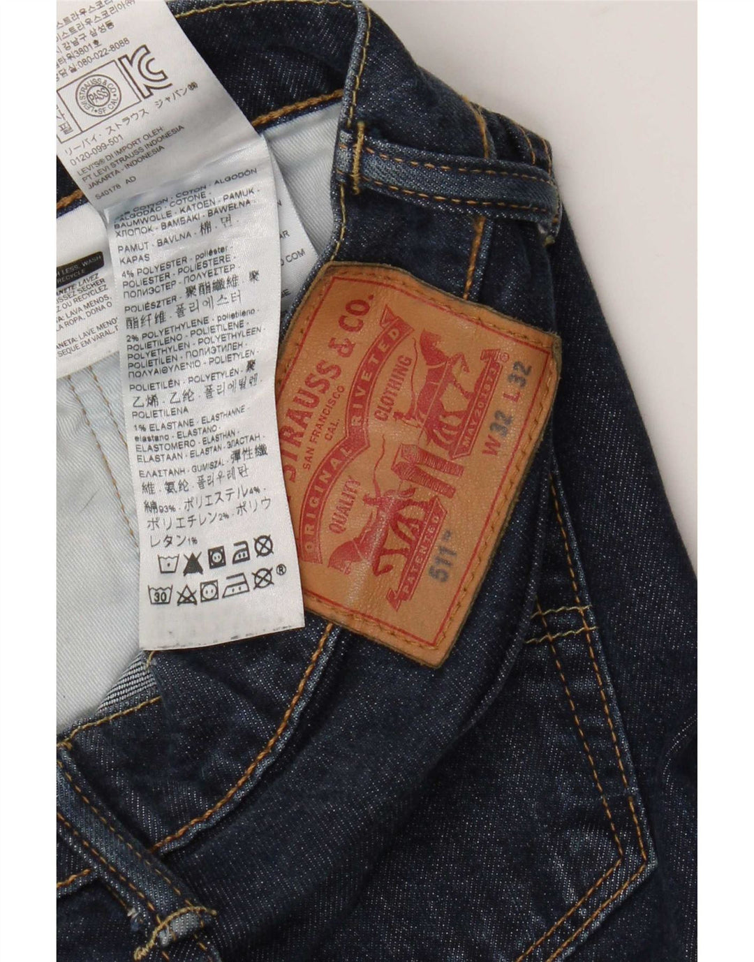 Levi's muške 511 uske traperice W32 L32 tamnoplavi pamuk