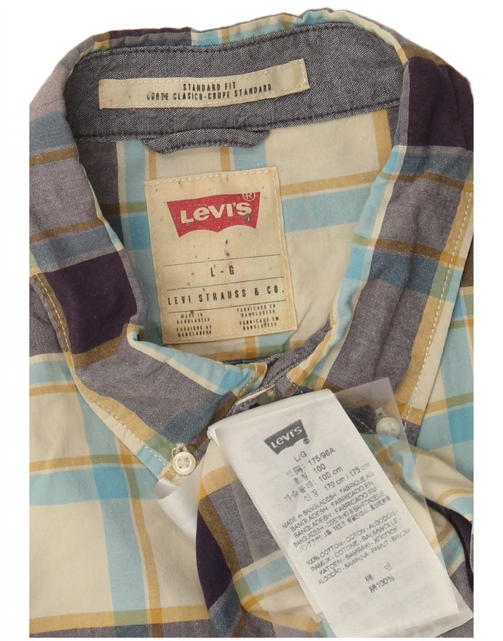 Levi's muška standardna košulja velikog bež kariranog pamuka
