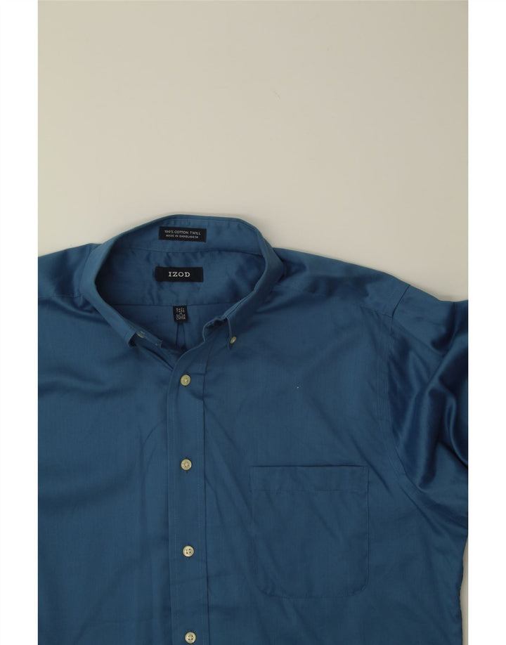 IZOD Mens Easy Care Shirt Size 16 Large Blue Cotton Vintage Izod and Second-Hand Izod from Messina Hembry 