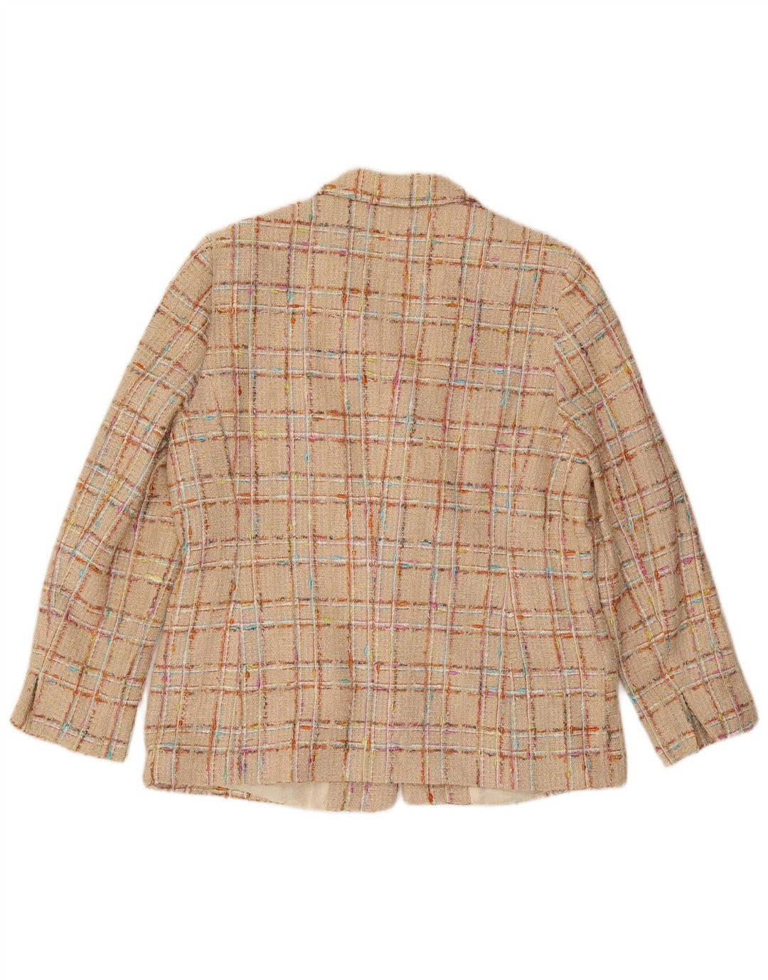 Elegance ženski sako sa 6 gumba, UK 18 XL, bež karirani pamuk