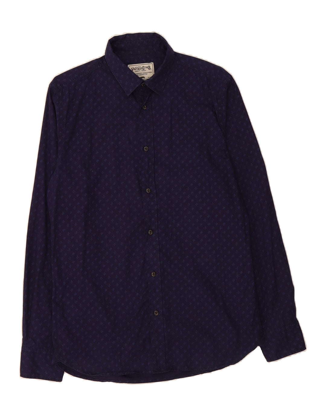 JACK & JONES Mens Shirt Medium Navy Blue Floral Cotton Vintage Jack & Jones and Second-Hand Jack & Jones from Messina Hembry 