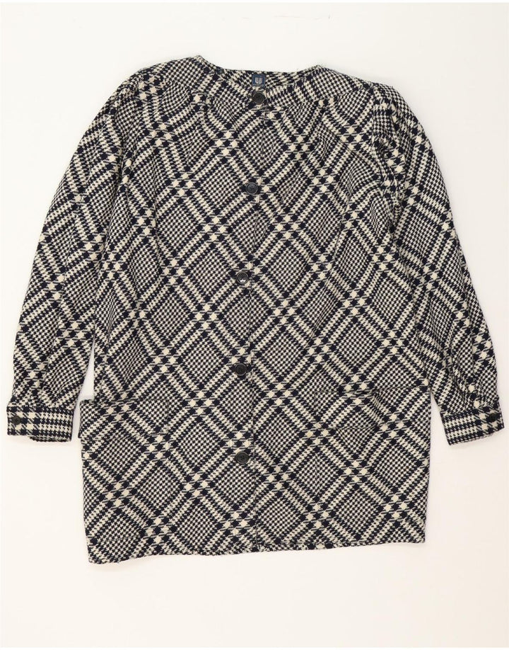 EMANUEL UNGARO Womens Overcoat UK 20 2XL Black Houndstooth Vintage Emanuel Ungaro and Second-Hand Emanuel Ungaro from Messina Hembry 