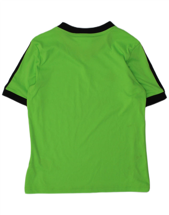 ADIDAS Boys Climalite T-Shirt Top 9-10 Years Green Polyester