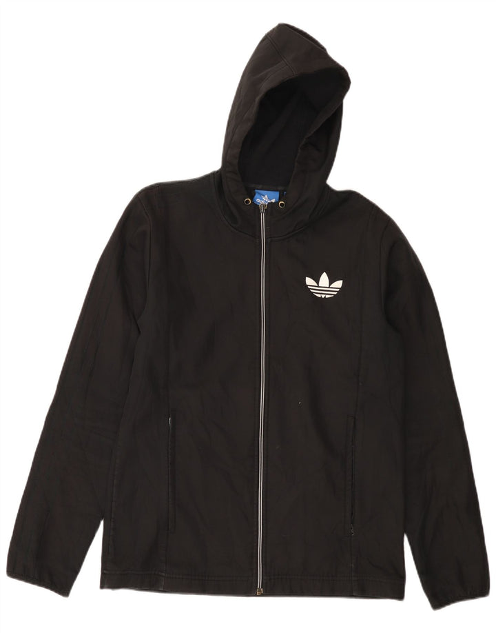 Adidas muški pulover s kapuljačom s patentnim zatvaračem XS crni poliester