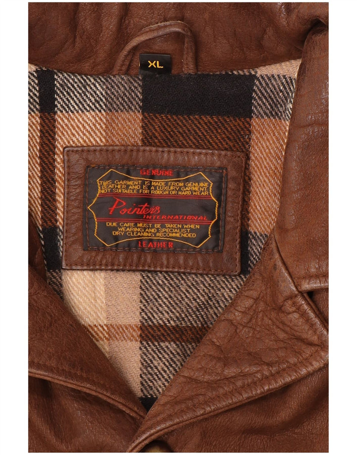 Vintage muška kožna jakna UK 42 XL smeđa koža