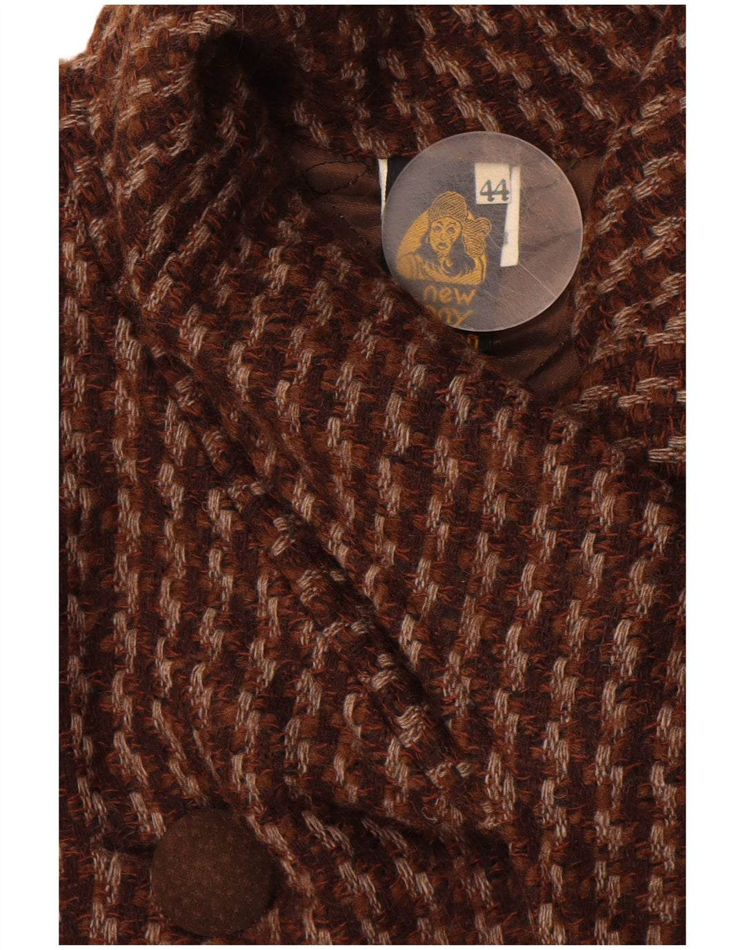 Vintage ženski kaput IT 44 srednje smeđe vunene zube