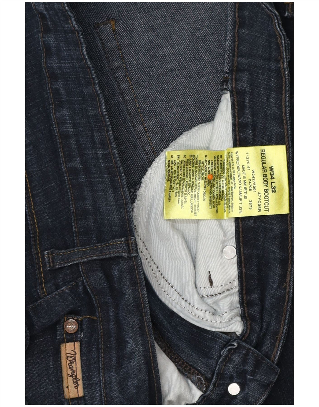 WRANGLER Ženske traperice Regular Bootcut W34 L32 tamnoplavi pamuk