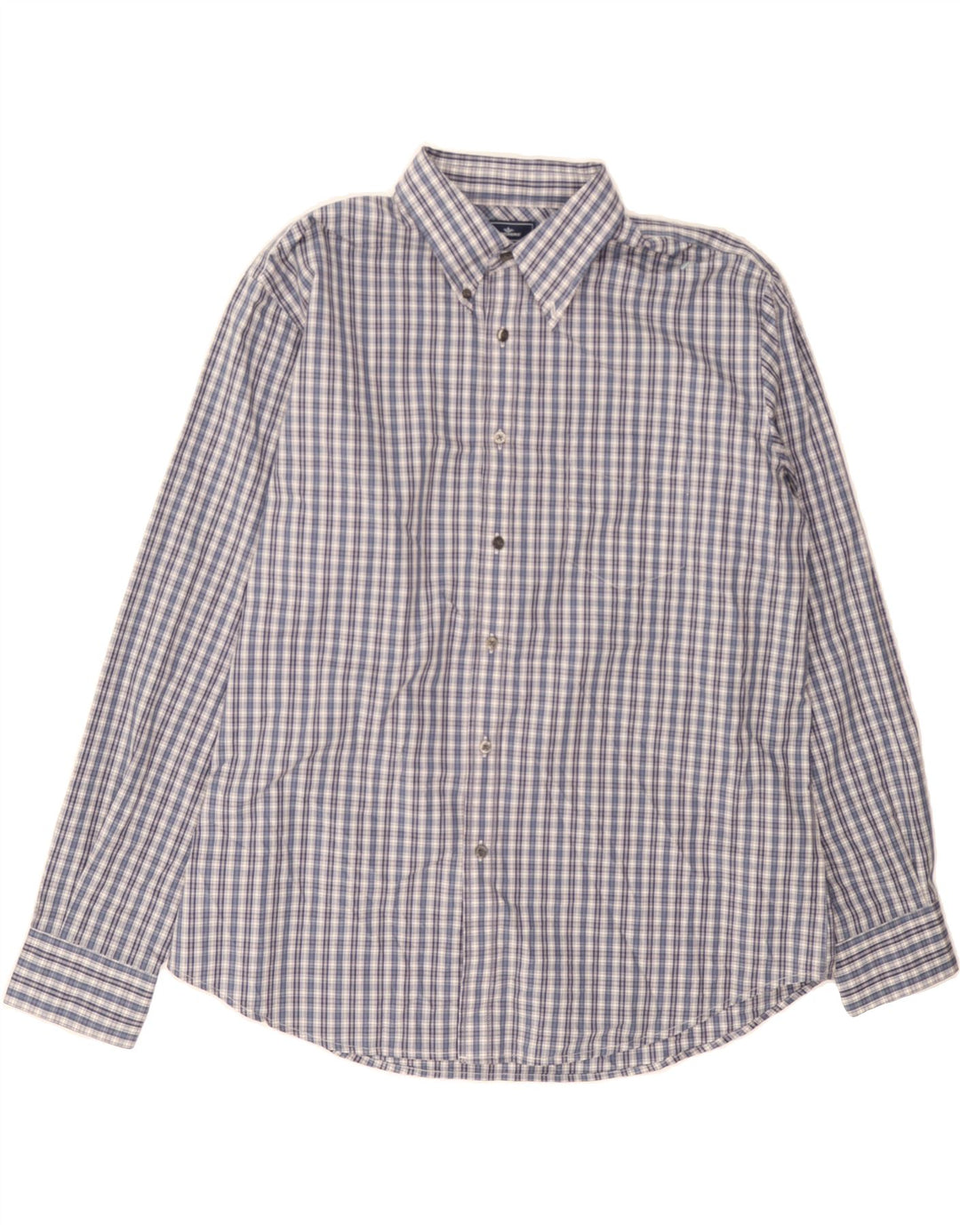 DOCKERS Mens Shirt Size 17 1/2 XL Blue Check Cotton Vintage Dockers and Second-Hand Dockers from Messina Hembry 