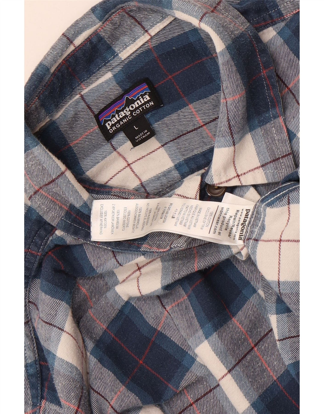 Patagonia muška flanelska košulja, veliki plavi karirani pamuk