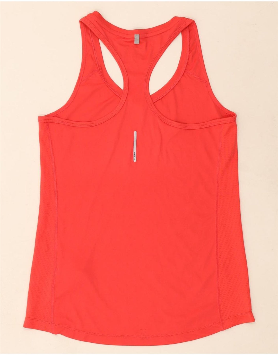 NIKE Womens Dri Fit Vest Top UK 12 Medium Red Polyester Vintage Nike and Second-Hand Nike from Messina Hembry 