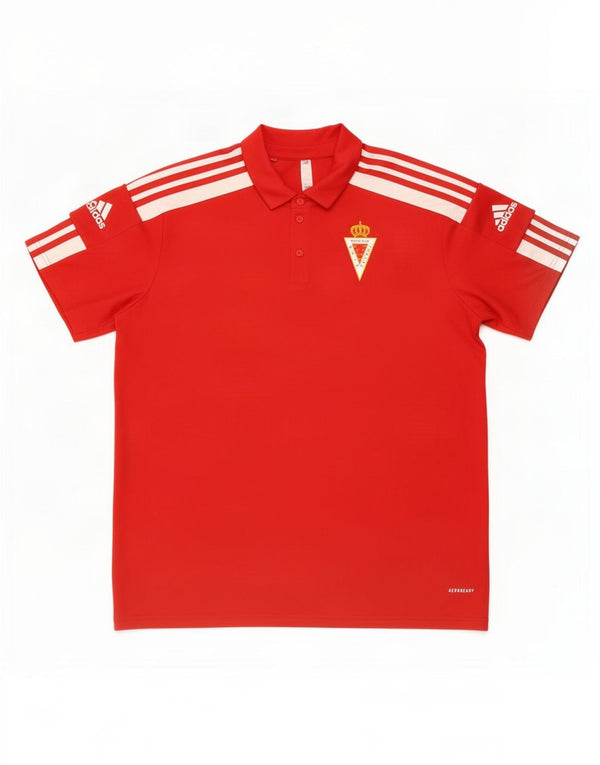 Adidas Mens Murcia F.C. Grafička polo majica velika crvena poliester