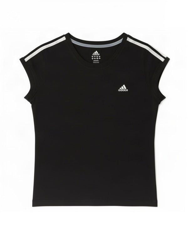 Adidas Womens T-Shirt Top UK 16 Large Black Cotton