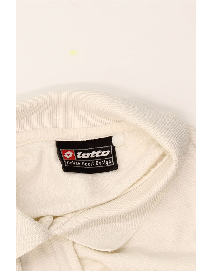 LOTTO Mens Polo Shirt Large White Cotton Vintage Lotto and Second-Hand Lotto from Messina Hembry 