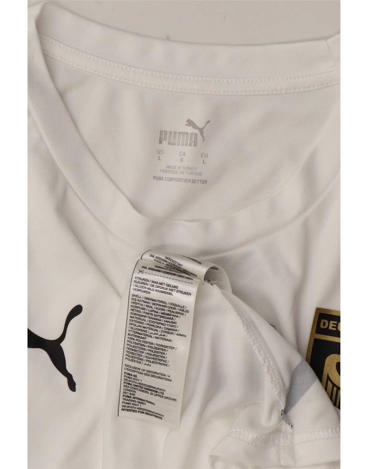 Puma Mens Deutshland Graphic T-Shirt Top Large White Polyester