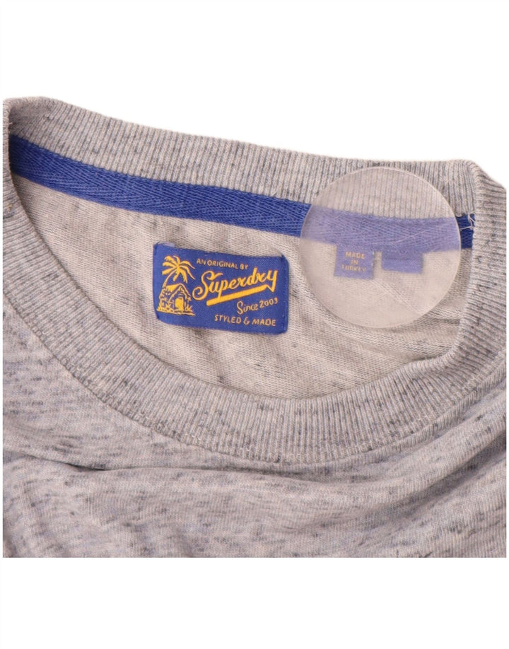 SUPERDRY muška grafička majica kratkih rukava, srednje sivi flekasti pamuk