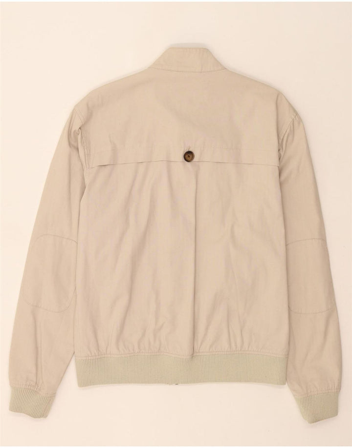 PENGUIN Mens Bomber Jacket UK 36 Small Beige Cotton Vintage Penguin and Second-Hand Penguin from Messina Hembry 