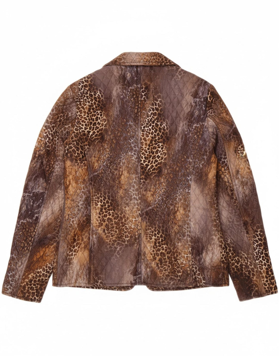 LIU JO Womens 2 Button Blazer Jacket UK 14 Medium Brown Animal Print Vintage Liu Jo and Second-Hand Liu Jo from Messina Hembry 