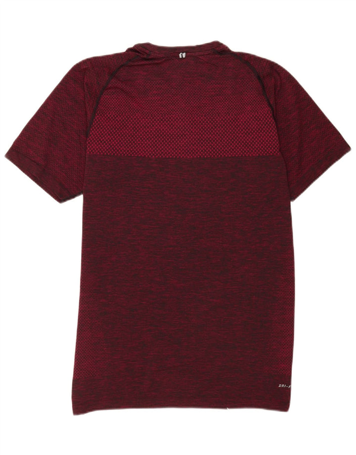 Nike Dri Fit T-Shirt Top Medium Burgundy Flecked