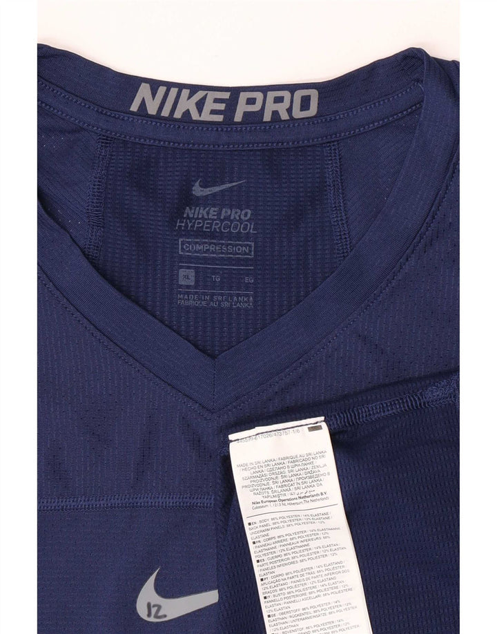Nike Dri Fit majica s dugim rukavima XL tamnoplavi poliester