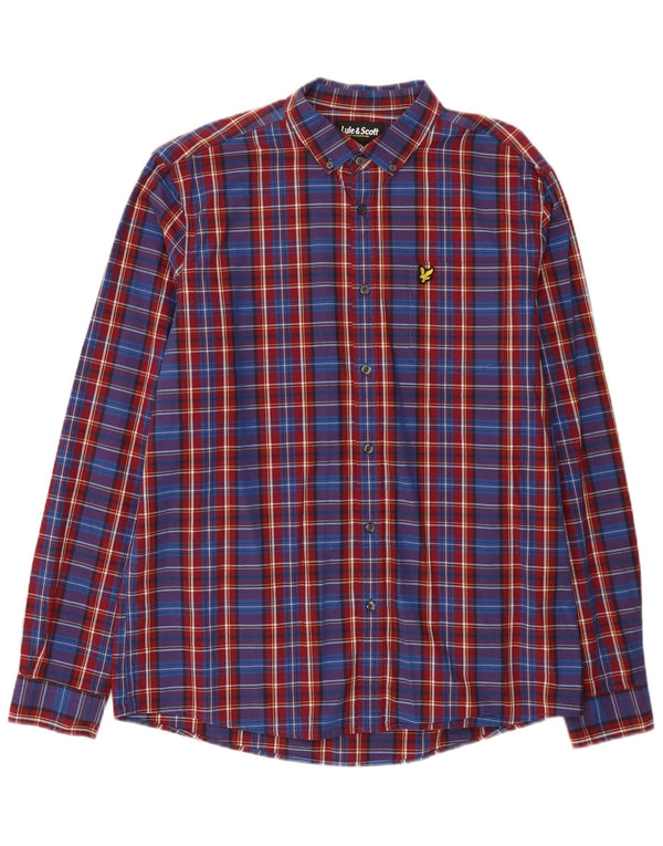 Lyle & Scott muška košulja XL plavi karirani pamuk