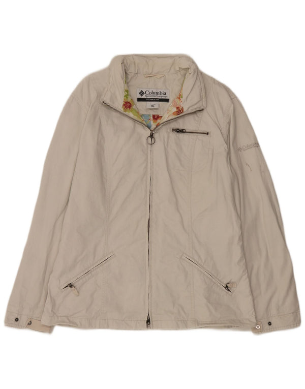 Columbia Womens Bomber Jacket UK 18 XL White Cotton