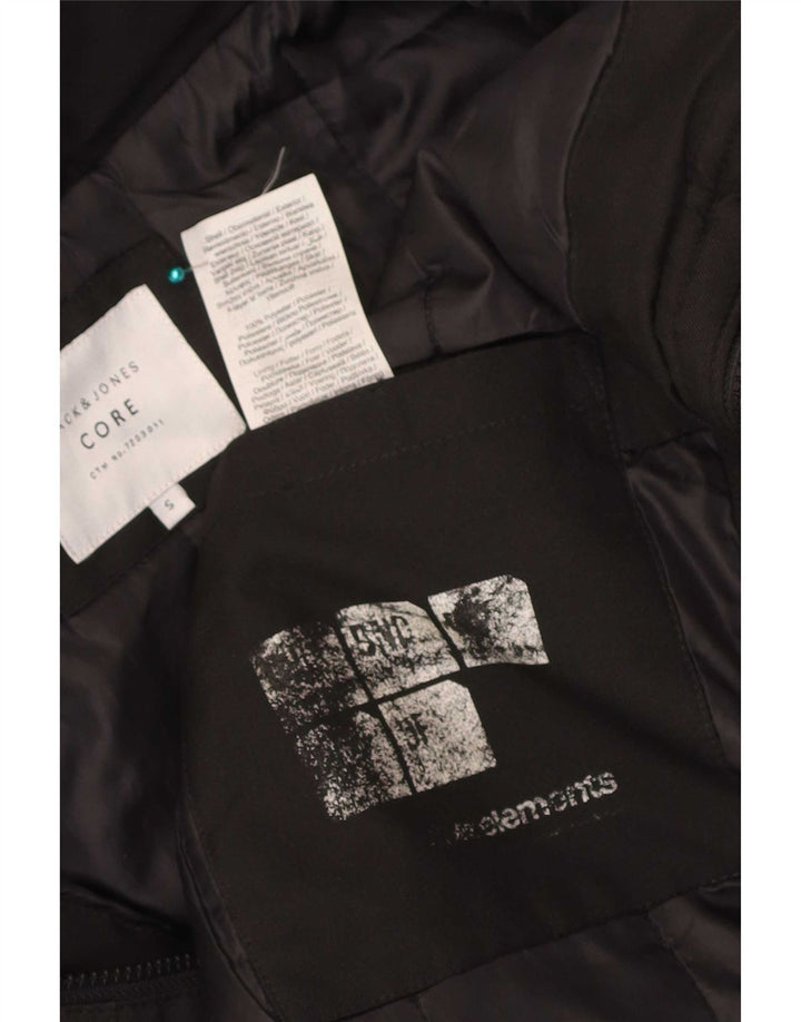 Jack & Jones muška podstavljena jakna s kapuljačom UK 36 mali crni poliester