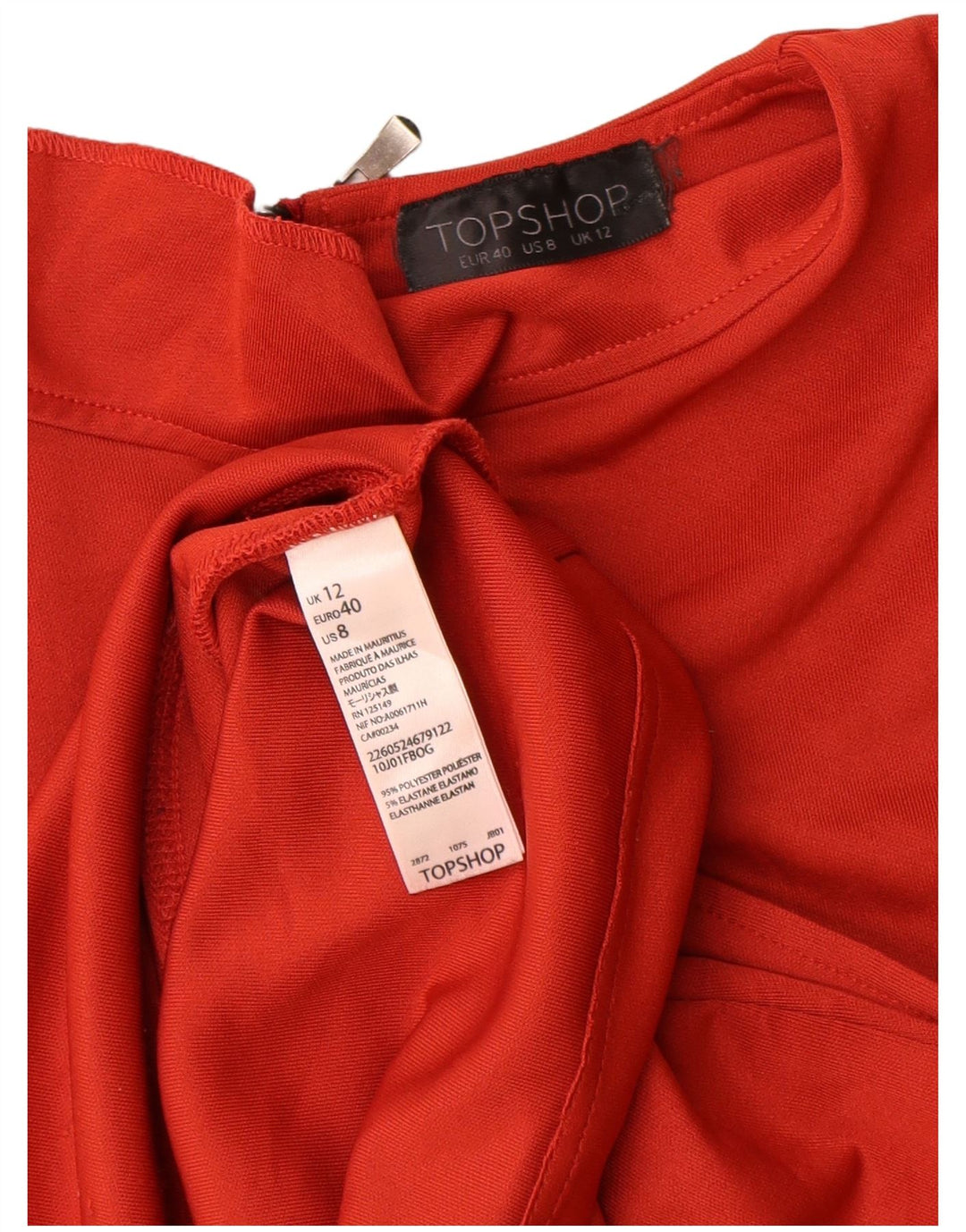 Topshop ženska majica kratkih rukava UK 12 Srednje crveni poliester