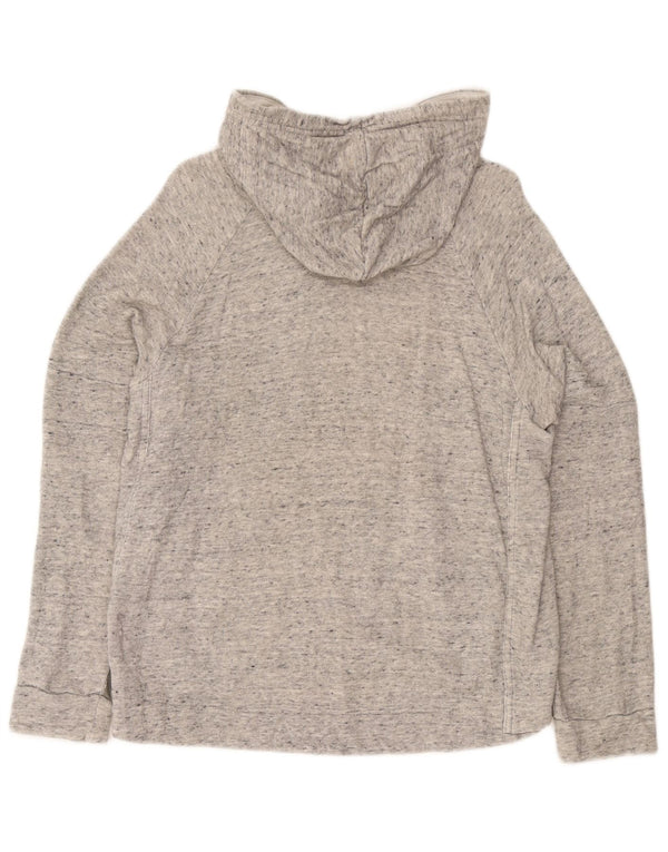 ADIDAS Womens Hoodie Jumper UK 16/18 Large Grey Flecked Cotton