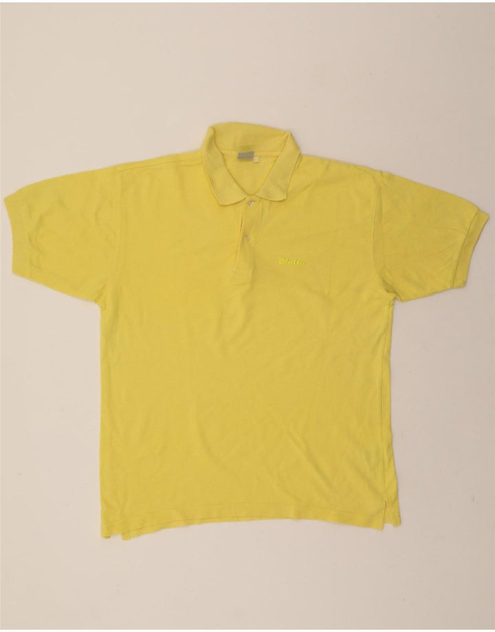 LOTTO Mens Polo Shirt Large Yellow Cotton Vintage Lotto and Second-Hand Lotto from Messina Hembry 