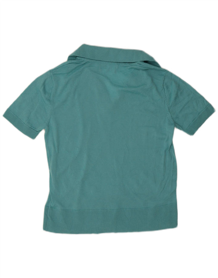 Marks & Spencer ženska polo majica UK 12 srednje plava merino vuna