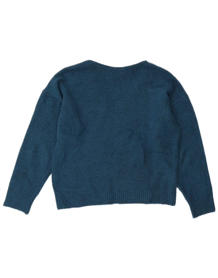 Marks & Spencer ženski veliki džemper s V-izrezom UK 10 Small Blue