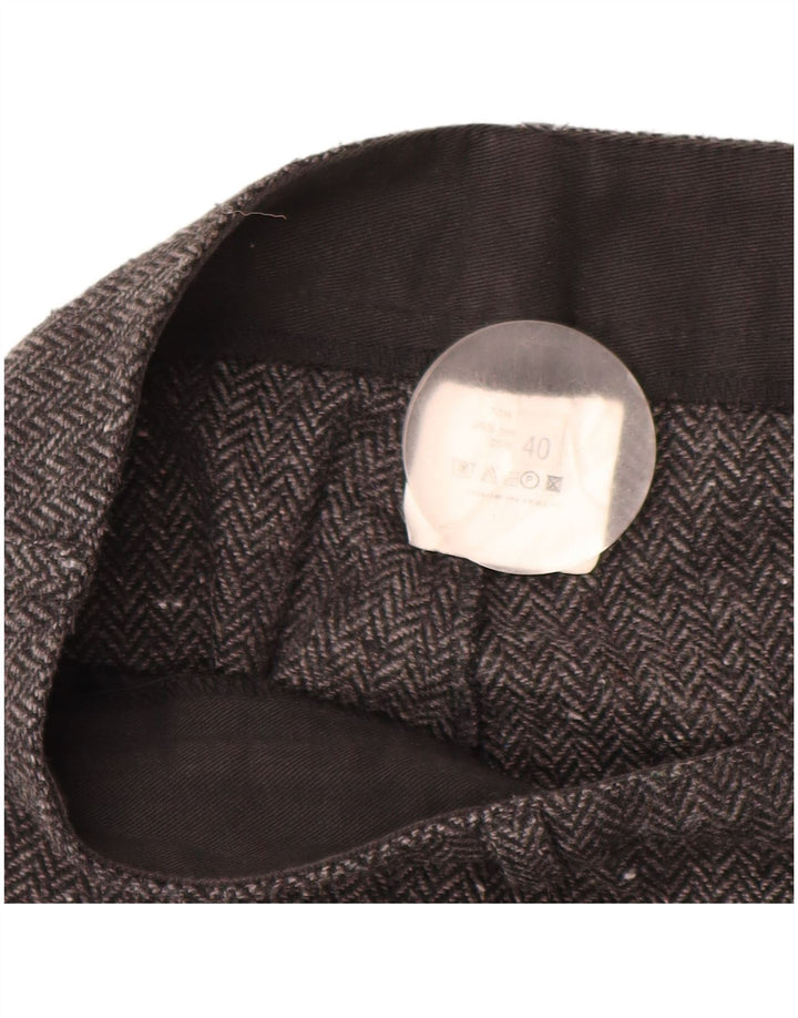 VINTAGE ženske ležerne hlače IT 40 male W28 L32 sive riblja kost