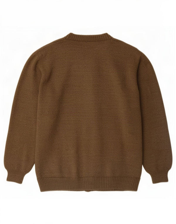 Vintage muški kardigan džemper XL smeđi geometrijski