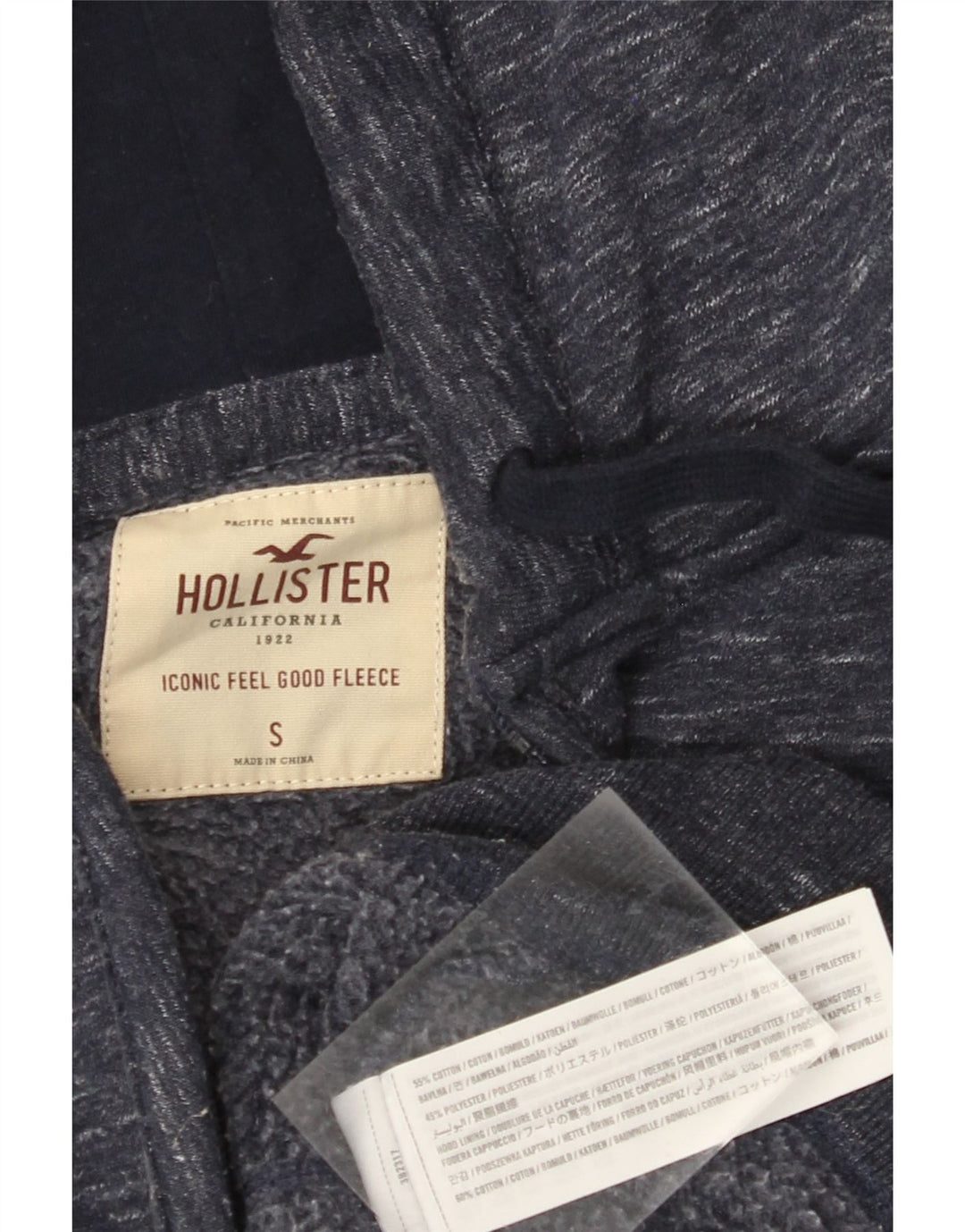HOLLISTER Muški pulover s kapuljačom na patentni zatvarač Mali tamnoplavi flekasti pamuk