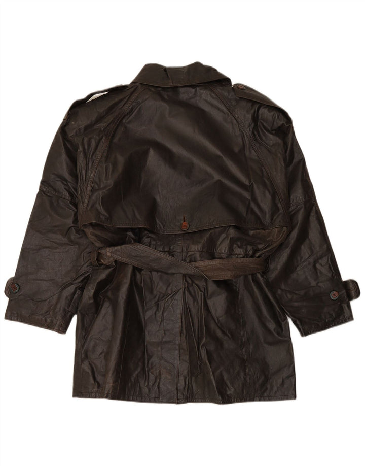 VINTAGE ženski kožni kaput s dvostrukim kopčanjem EU 38, srednje smeđa koža