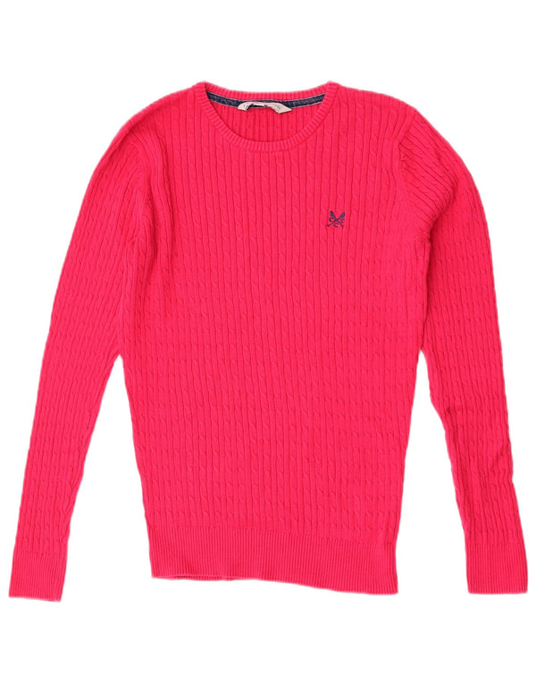 Crew Clothing Womens Crew Neck Jumper Sweater UK 12 Medium Pink Cotton