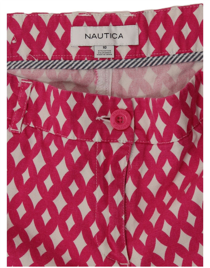 NAUTICA Ženske chino kratke hlače US 10 Large W32 Pink Argyle/Diamond Cotton