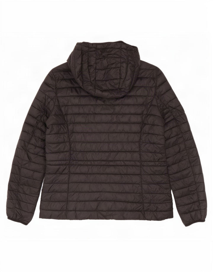 Ženska podstavljena jakna s kapuljačom Massimo Dutti UK 12 Srednji crni najlon