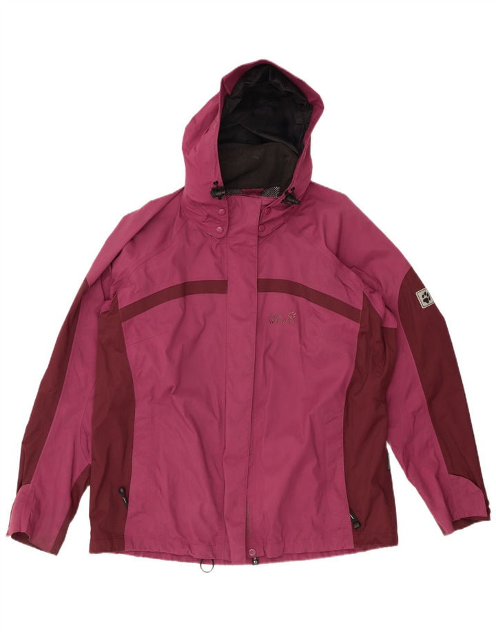 JACK WOLFSKIN Prevelika ženska kišna jakna UK 18/20 XL Bordo