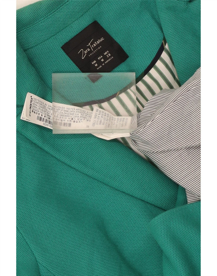 Zara ženski kratki sako sa 2 gumba UK 12 Srednje zeleni pamuk