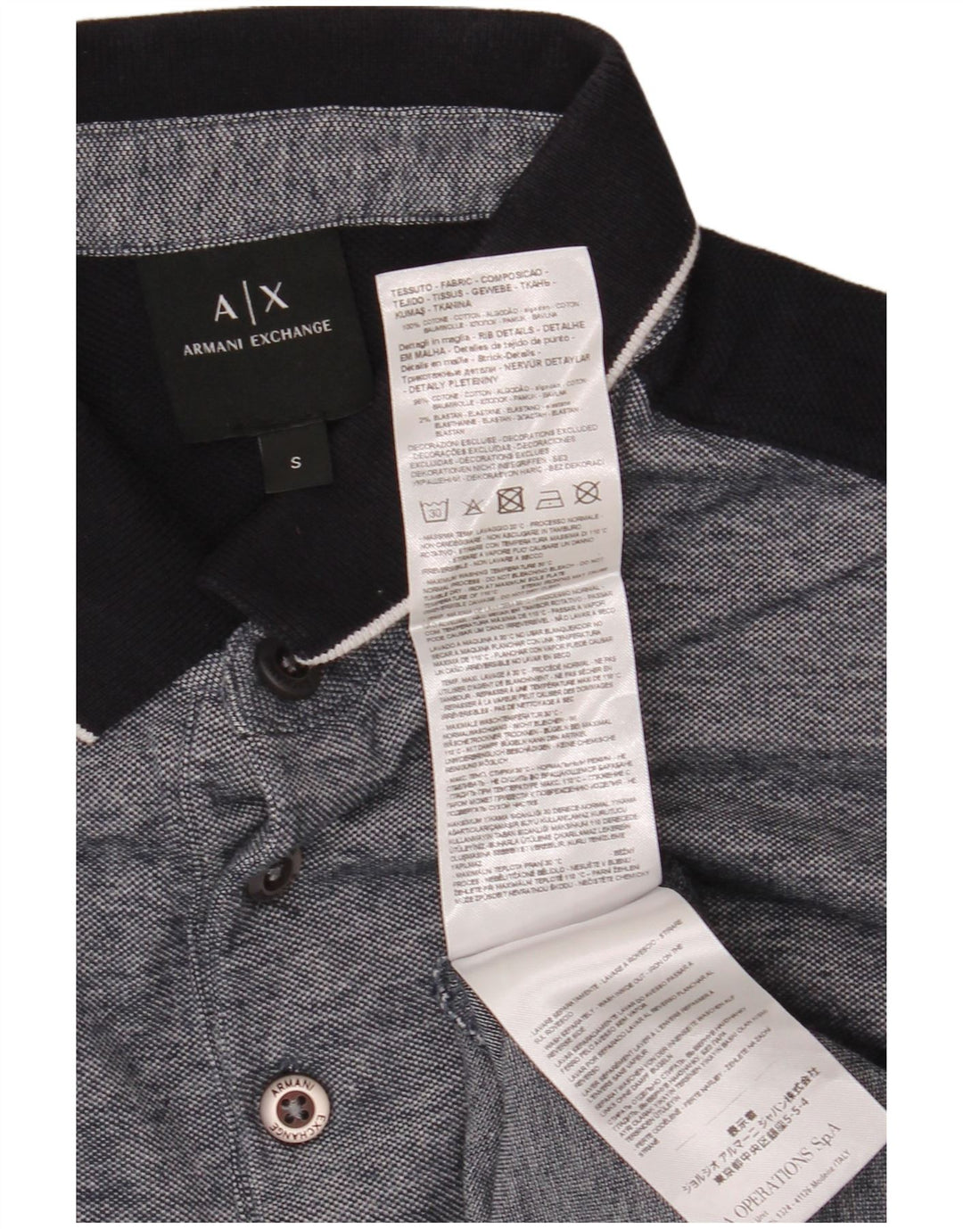 ARMANI EXCHANGE Muška polo majica Mala Siva Pamuk blok boja
