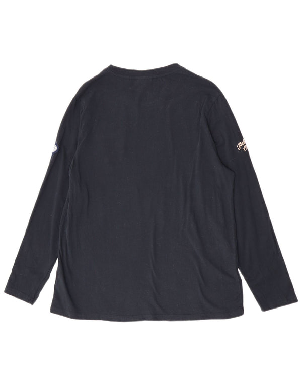 Superdry ženska majica dugih rukava s grafikom UK 16, veliki tamnoplavi pamuk