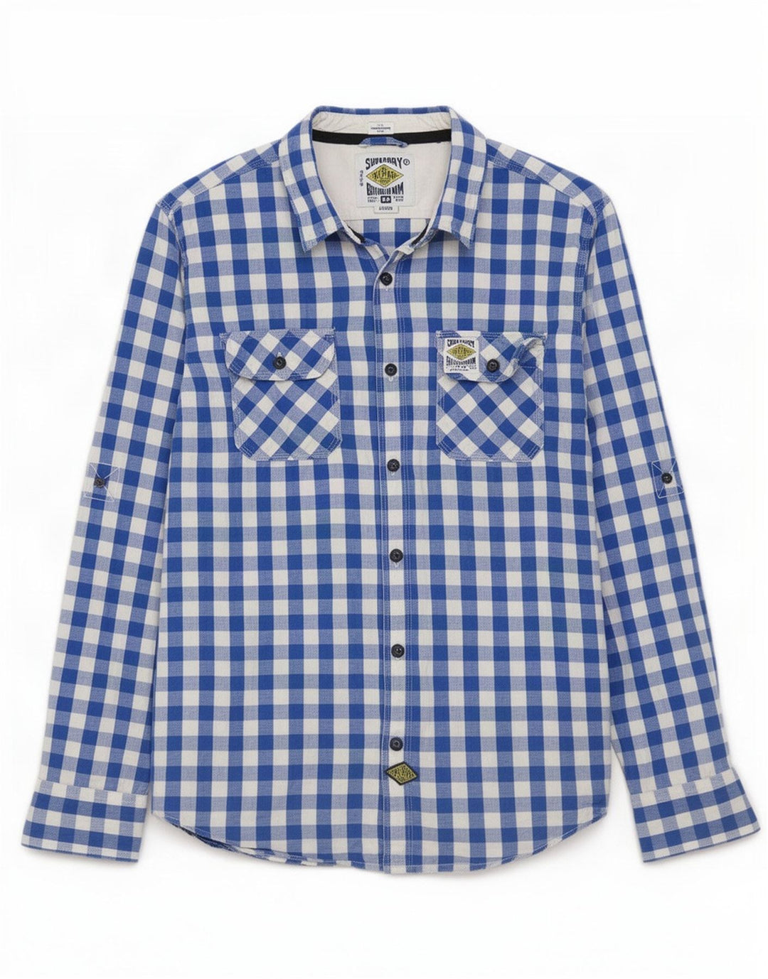 Superdry muška košulja Large Blue Gingham pamuk