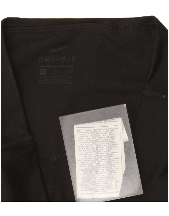 Nike Ženske Dri Fit Graphic Leggings UK 12 Srednje crni poliester