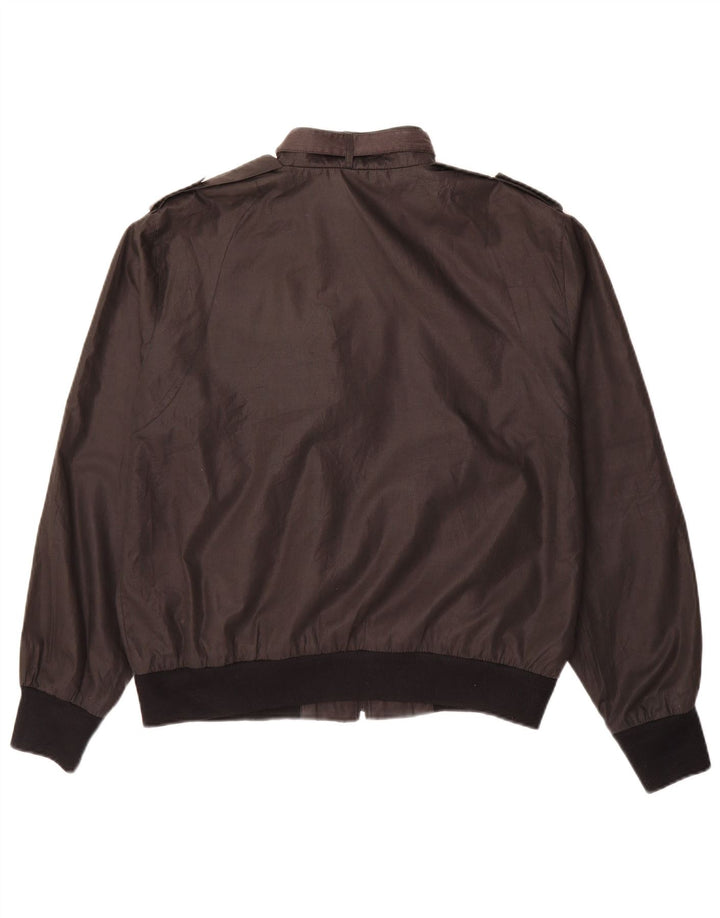VINTAGE Mens Bomber Jacket UK 40 Large Black Polyester
