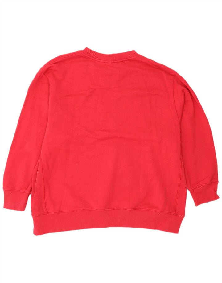 Zara Ženski Harvard Oversize Sweatshirt Džemper UK 16 Large Red Cotton