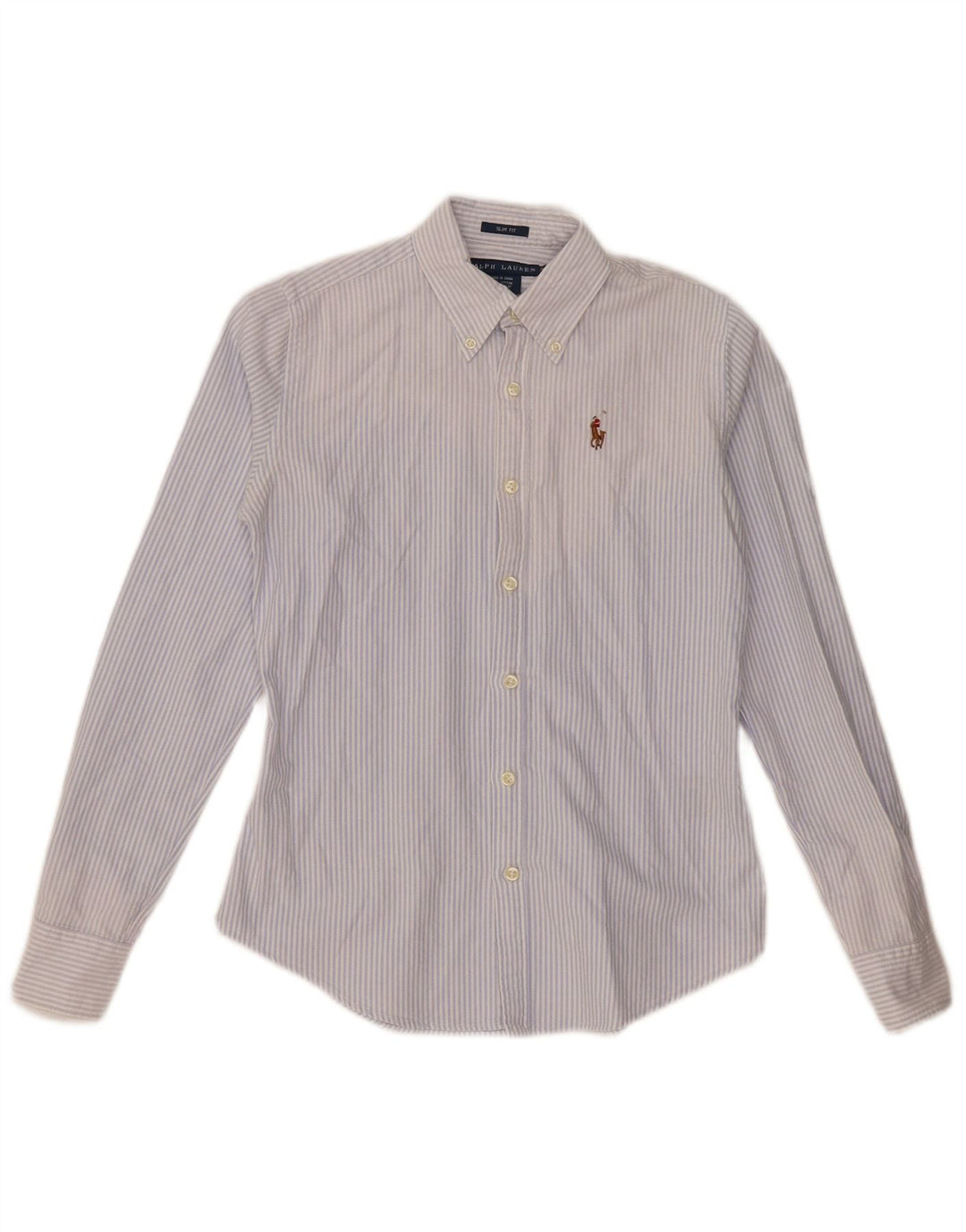 RALPH LAUREN Ženska uska košulja US 0 XS, pamuk na plave pruge